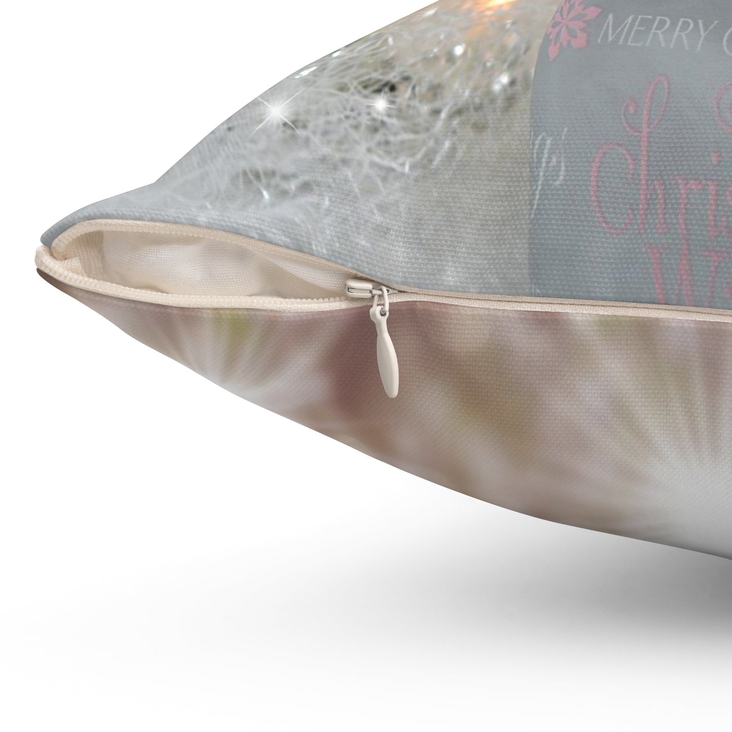 Christmas Pillow- Silver Present with Bow