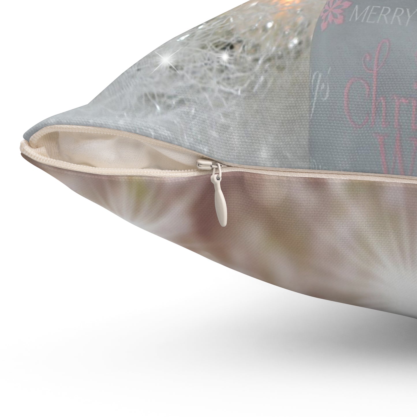 Christmas Pillow- Silver Present with Bow