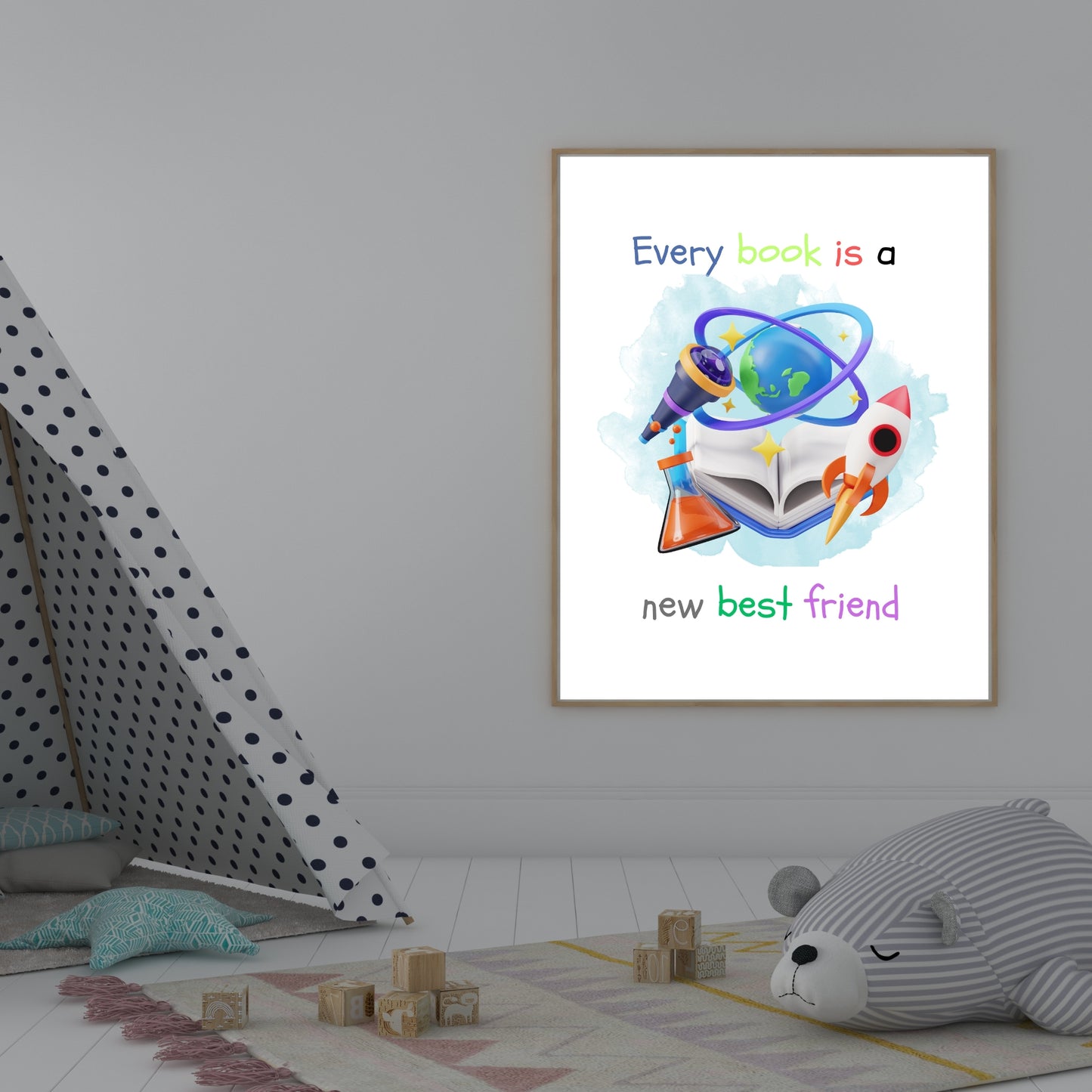 Every book is a new best friend - Printable Wall Art