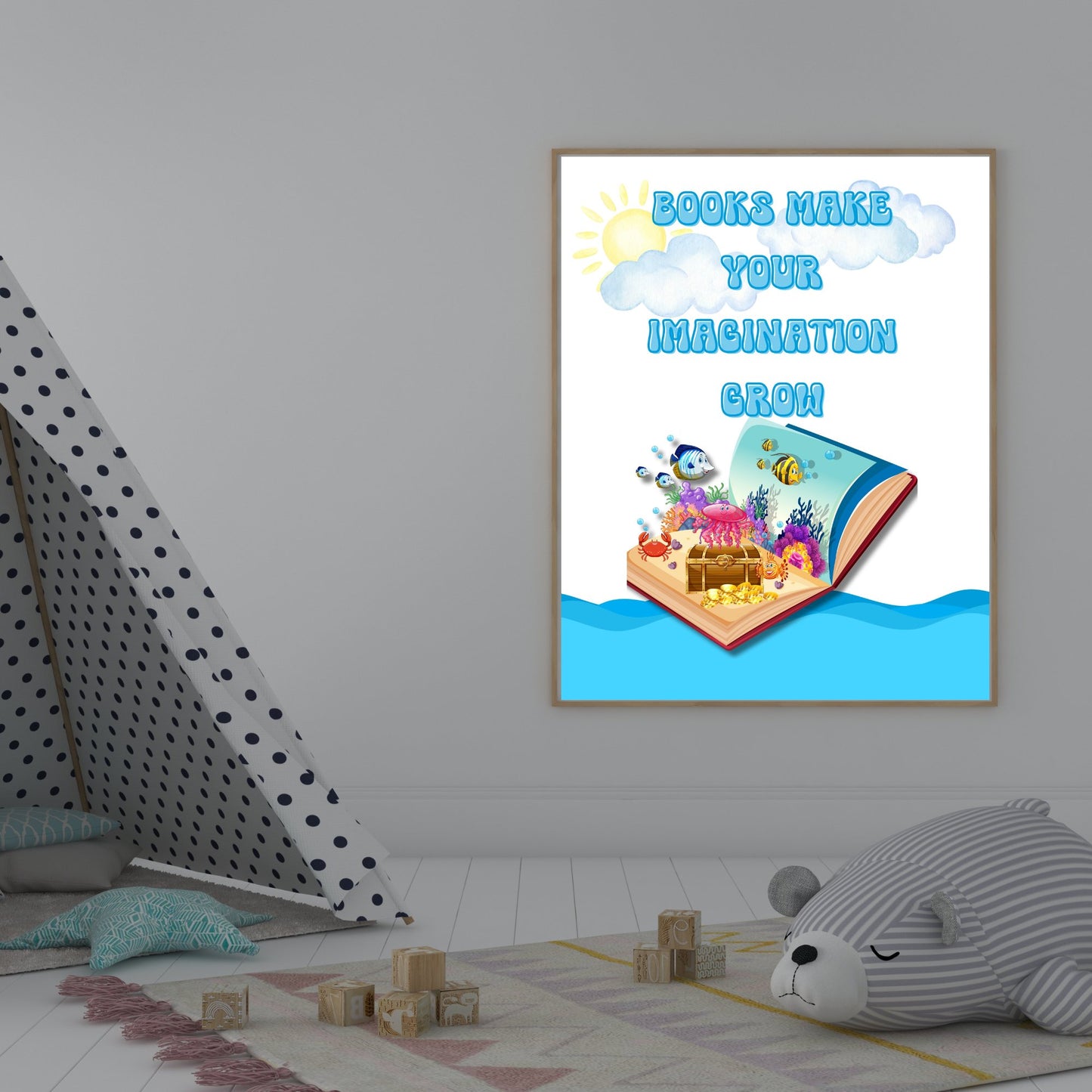 Books make your imagination grow - Printable Wall Art