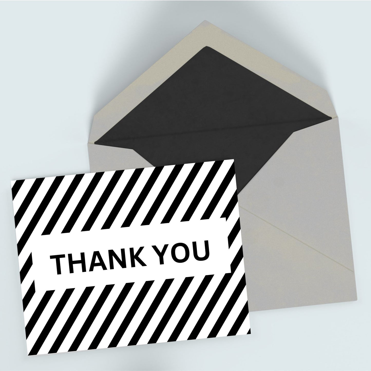 Printable Thank You greeting card 7x5 inch (Stripes)