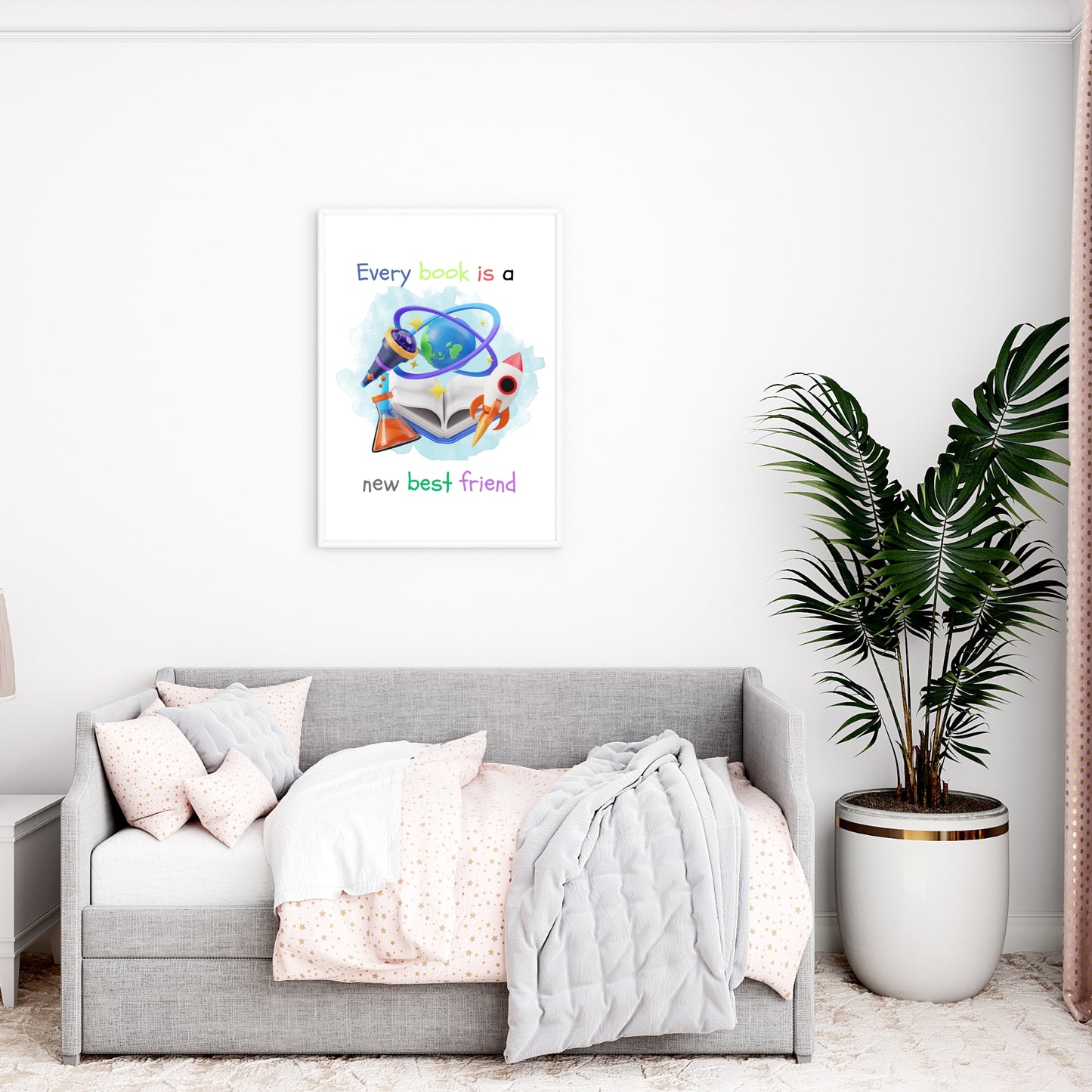 Every book is a new best friend - Printable Wall Art