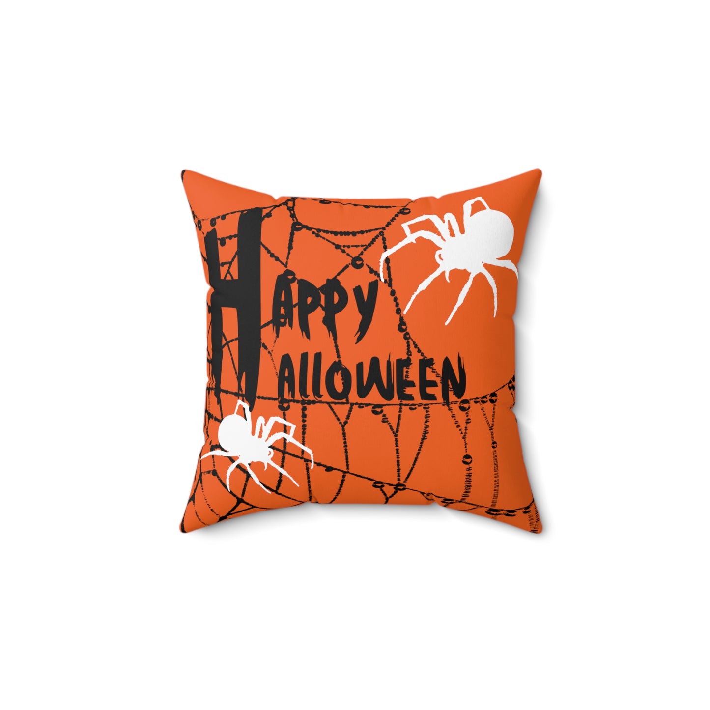 Halloween 'Happy Halloween' Throw Pillow (Spider Web)