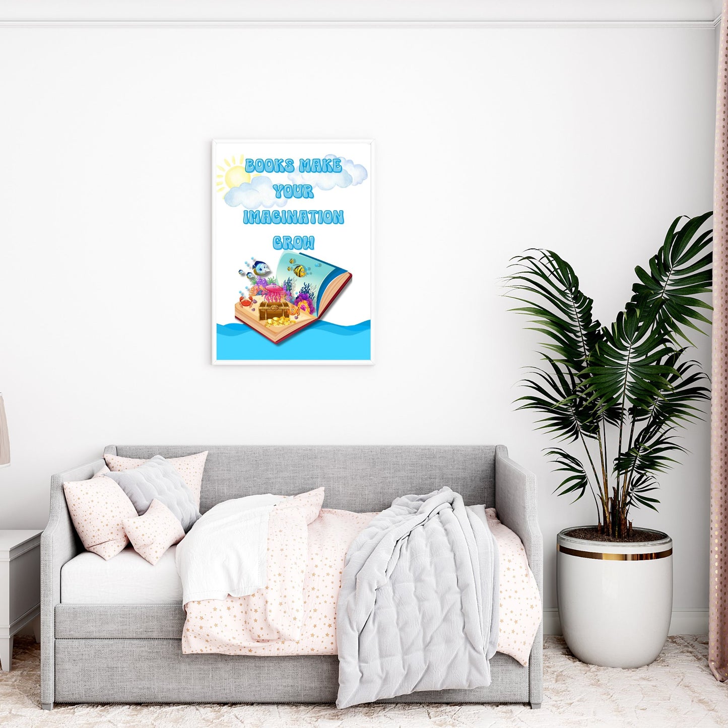 Books make your imagination grow - Printable Wall Art