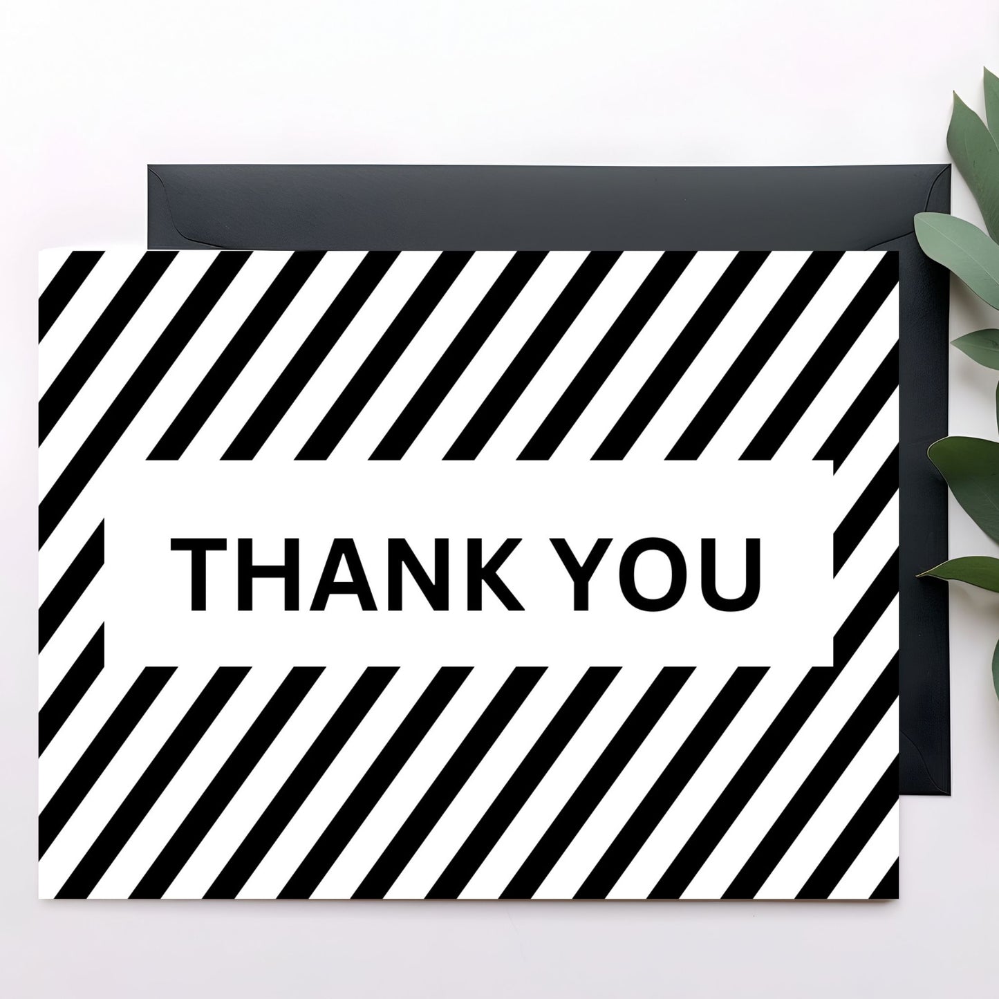 Printable Thank You greeting card 7x5 inch (Stripes)