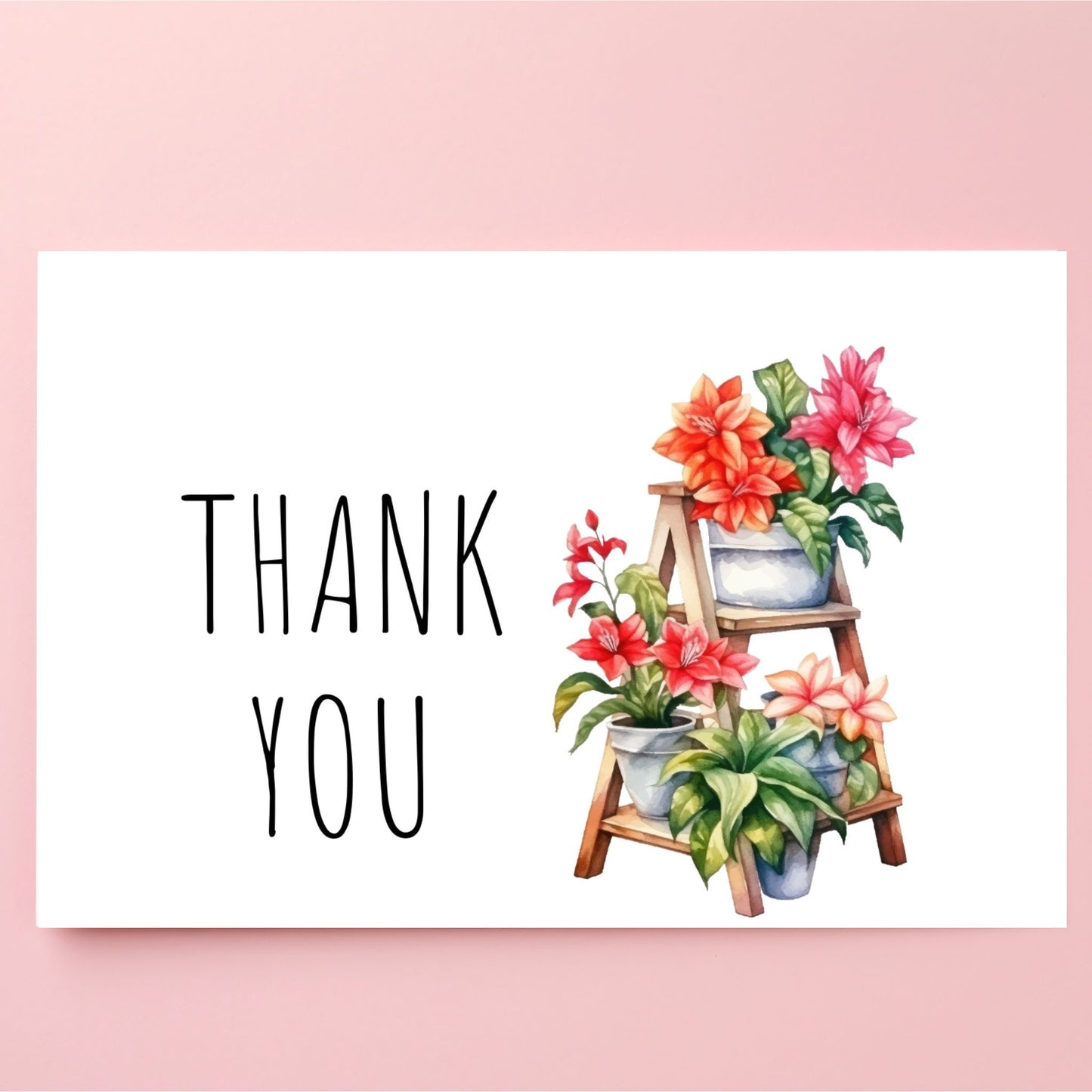 Printable Thank You card 7x5 inch (Floral)