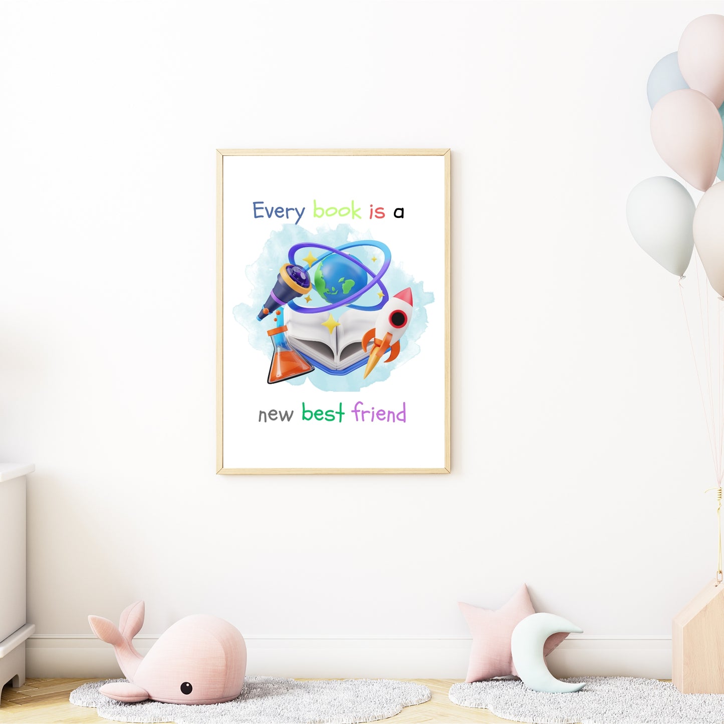 Every book is a new best friend - Printable Wall Art