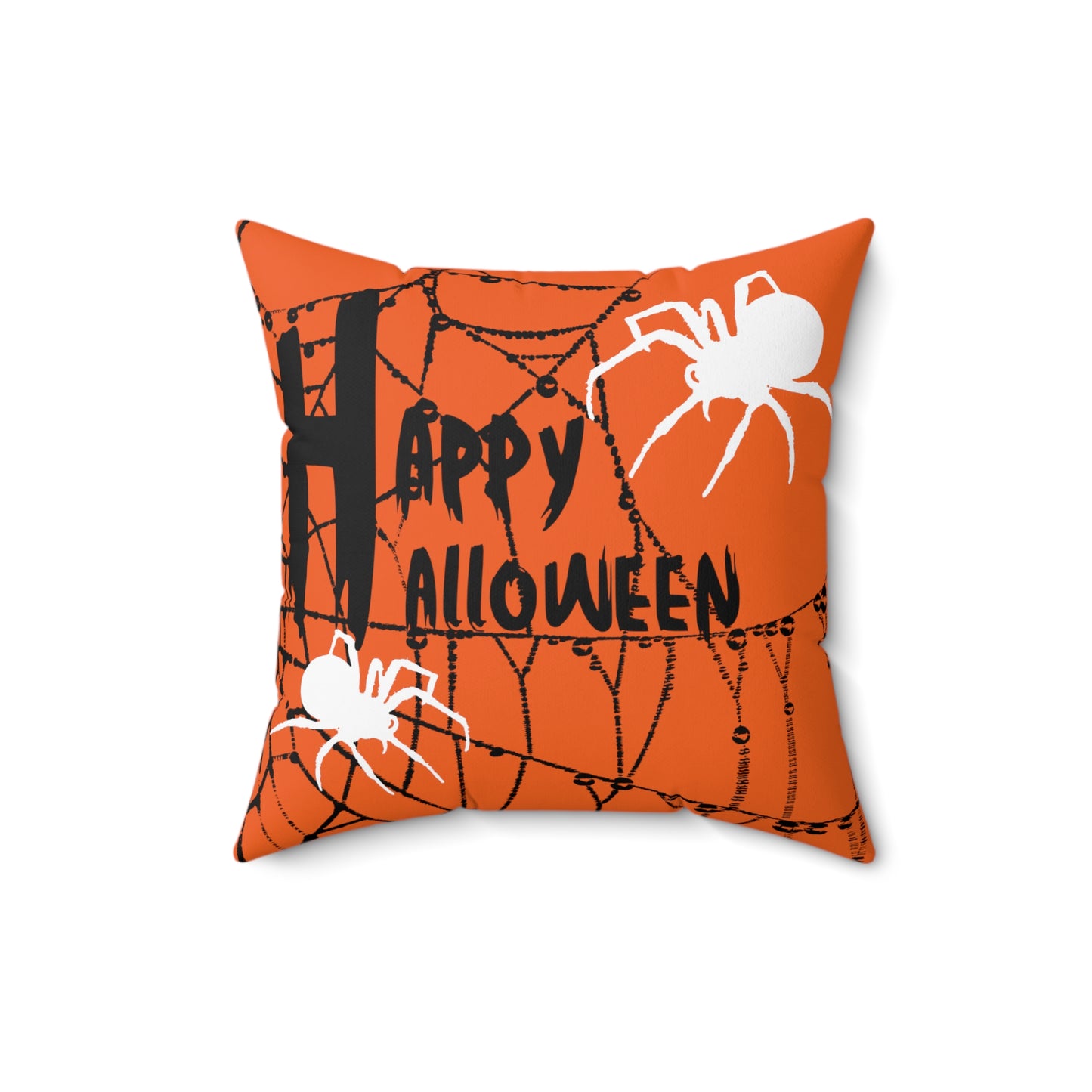 Halloween 'Happy Halloween' Throw Pillow (Spider Web)