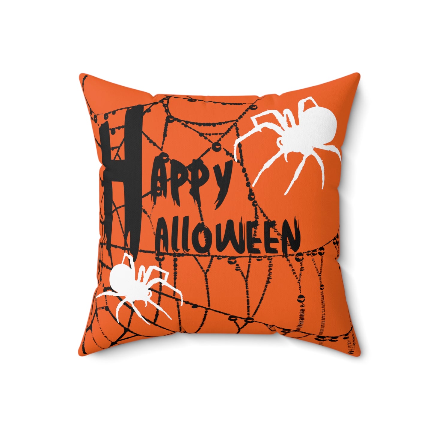 Halloween 'Happy Halloween' Throw Pillow (Spider Web)