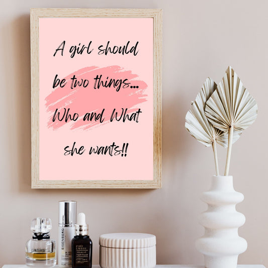 Digital Wall Art- A girl should be...instant download