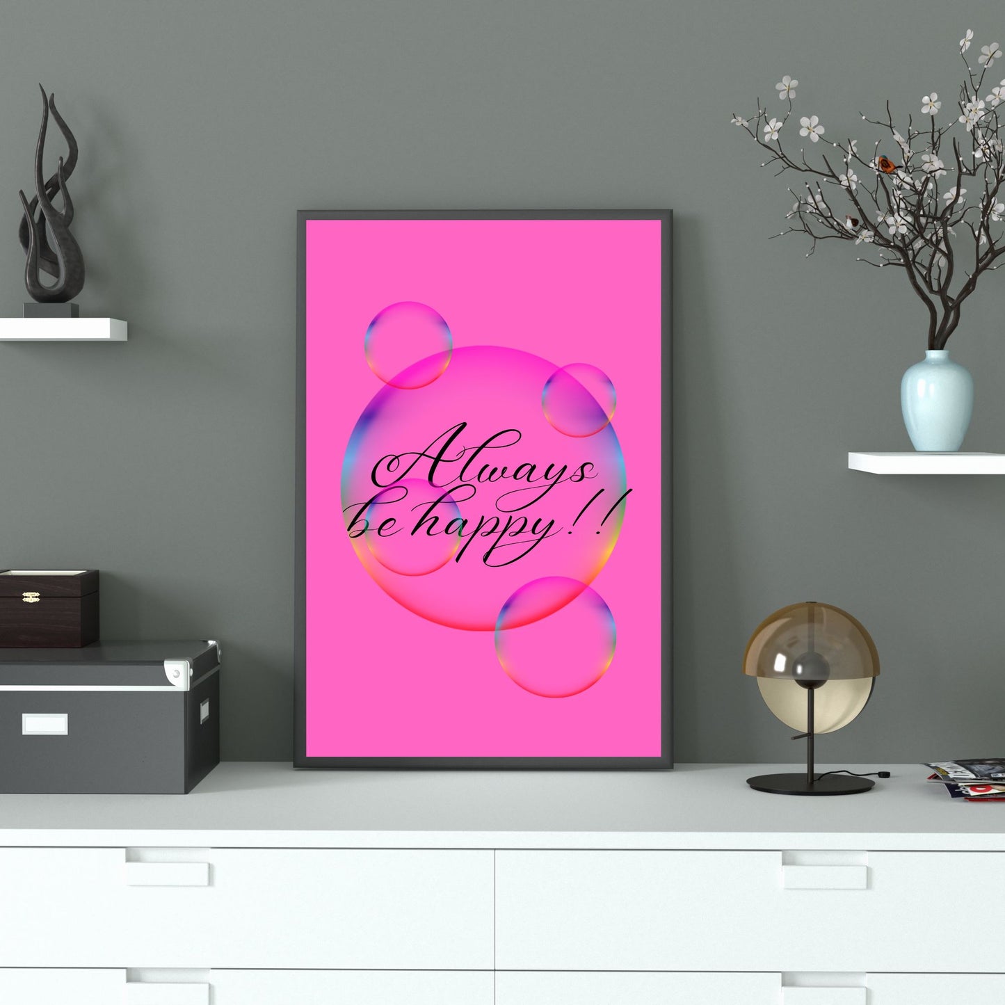 Digital Wall Art- Always be happy- instant download