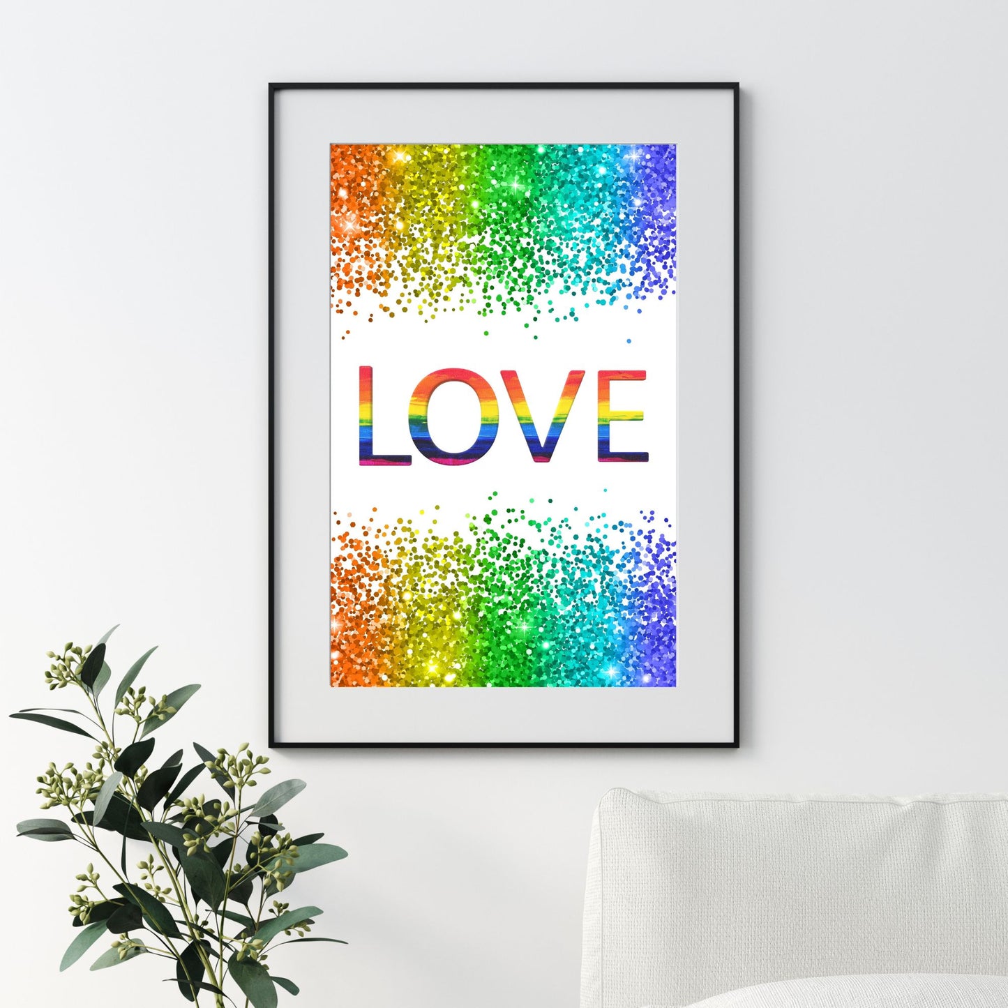 Digital Wall Art-Love the rainbow- instant download