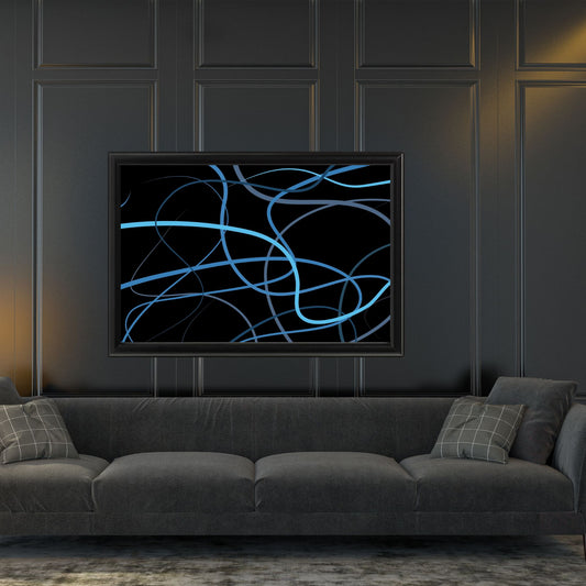 Digital Wall Art-Blue curls abstract- instant download