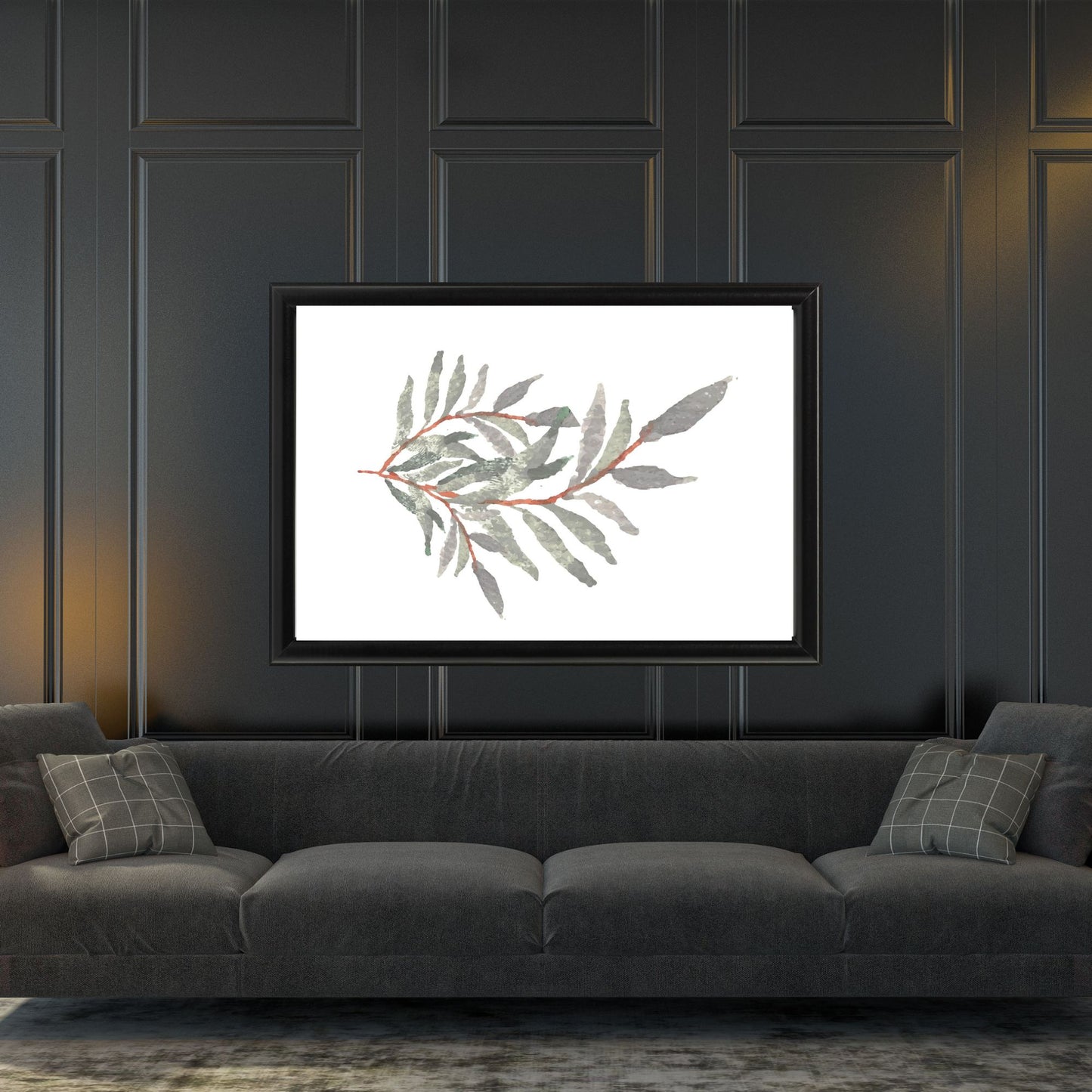 Digital Wall Art-Botanical Gray- instant download