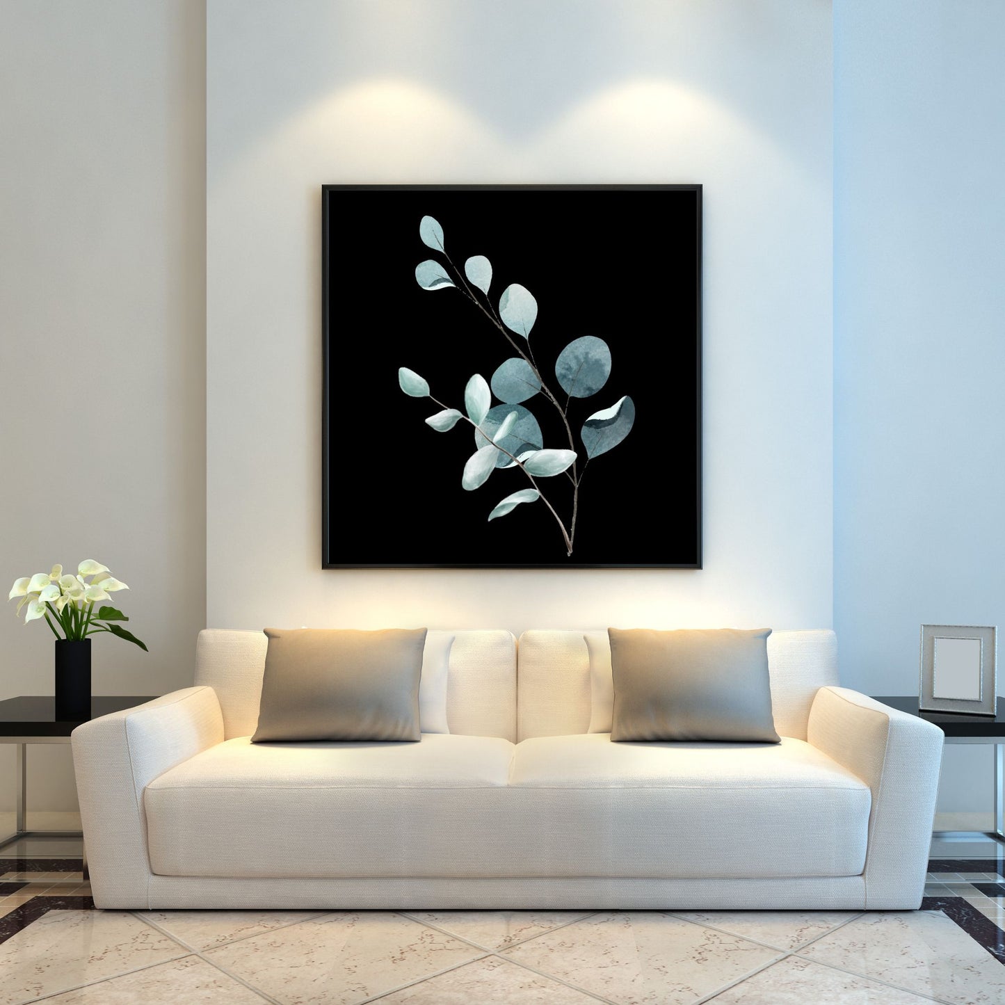 Digital Wall Art-Botanical iced blue-instant download