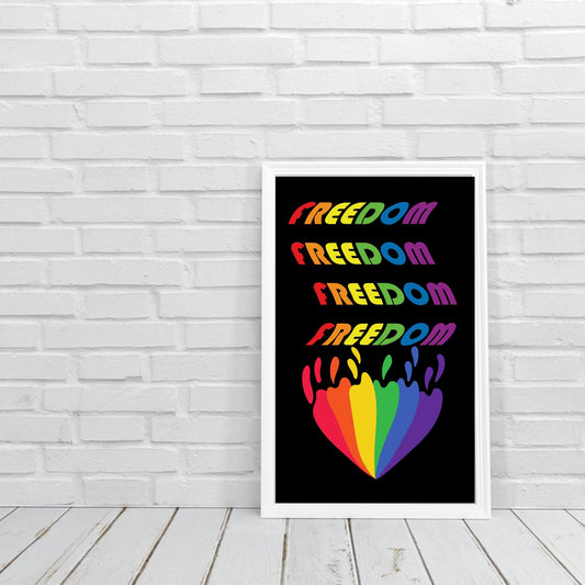 Digital Wall Art-Freedom rainbow-instant download