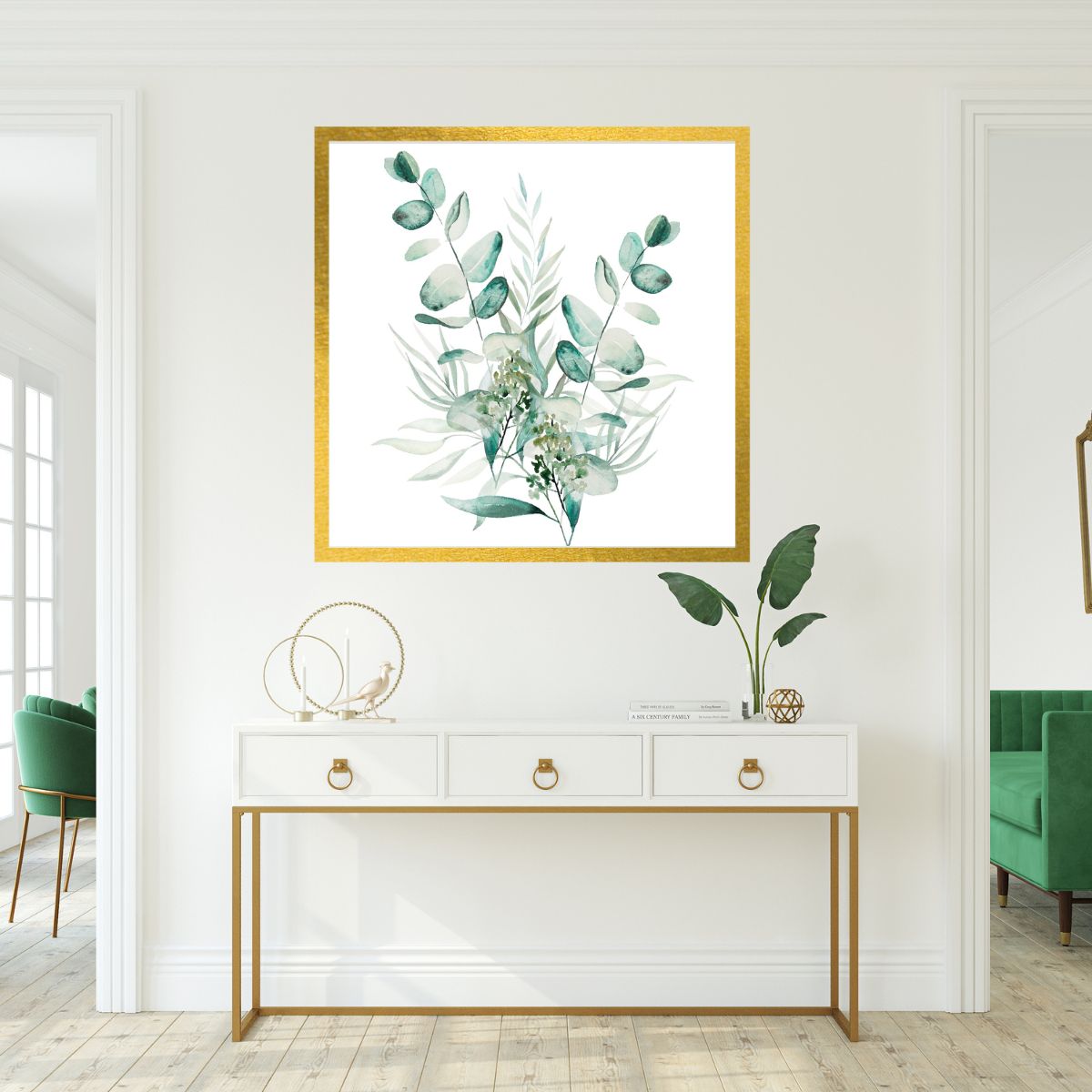 Digital Wall Art- Green botanical 2- instant download